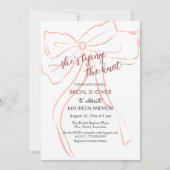 Peach Bow Ze bindt het knoop Vrijgezellenfeest Kaart (Voorkant)