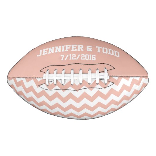 Peach Bride en Grooms Custom Football (Voorkant)