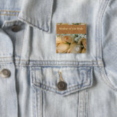Peach Bride Wedding Pin - Gepersonaliseerd Vierkante Button 5,1 Cm (In situ)