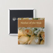 Peach Bride Wedding Pin - Gepersonaliseerd Vierkante Button 5,1 Cm (Voorkant /achterkant)