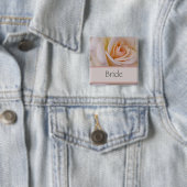 Peach Bride Wedding PIn Vierkante Button 5,1 Cm (In situ)
