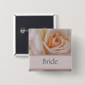 Peach Bride Wedding PIn Vierkante Button 5,1 Cm (Voorkant /achterkant)