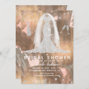 Peach Bronze Diamond Weddenschap Vrijgezellenfeest Kaart