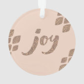 Peach & Bronze Glitter Joy Xmas Tree Ornament (achterkant)