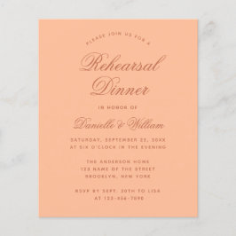 Peach & Brown Budget repetitie diner uitnodiging