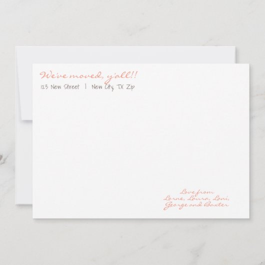 Peach & Brown Home, Sweet New Home - Texas Aankondiging (Achterkant)