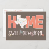 Peach & Brown Home, Sweet New Home - Texas Aankondiging (Voorkant / Achterkant)