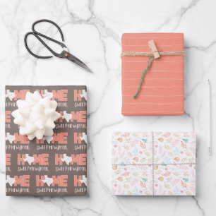 Peach & Brown Home, Sweet New Home - Texas Inpakpapier Vel