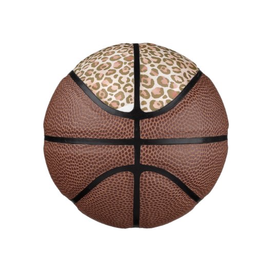  Peach Brown Leopard Print Basketbal (Rechts)