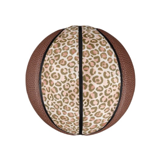  Peach Brown Leopard Print Basketbal (Verticaal)