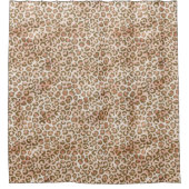 Peach Brown Leopard Print Douchegordijn (Voorkant)