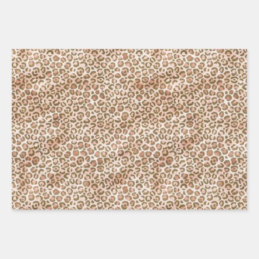  Peach Brown Leopard Print Inpakpapier Vel (Voorkant 2)
