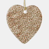  Peach Brown Leopard Print Keramisch Ornament (Rechts)