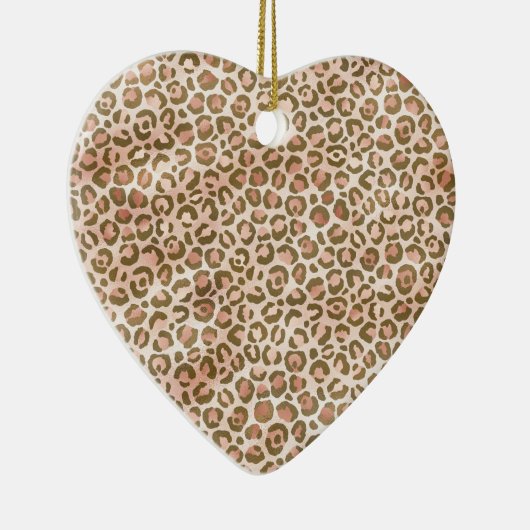  Peach Brown Leopard Print Keramisch Ornament (Rechts)