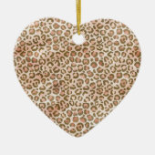  Peach Brown Leopard Print Keramisch Ornament (Voorkant)