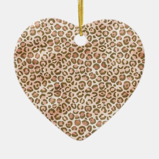  Peach Brown Leopard Print Keramisch Ornament (Voorkant)