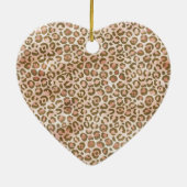  Peach Brown Leopard Print Keramisch Ornament (Achterkant)