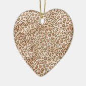  Peach Brown Leopard Print Keramisch Ornament (Links)