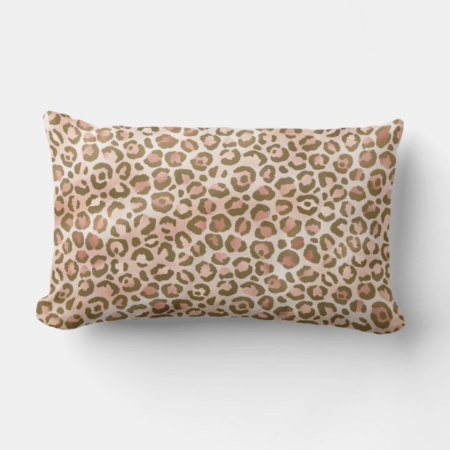  Peach Brown Leopard Print Kussen (Voorkant)