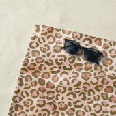  Peach Brown Leopard Print Strandlaken (In situ)