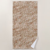 Peach Brown Leopard Print Strandlaken (Voorkant)