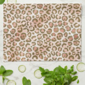 Peach Brown Leopard Print Theedoek (Gevouwen)