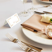 Peach bruiloft gastennaam en tafelnummer plaatskaartje