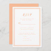 Peach Bruiloft Moderne RSVP Menu Respons Behuizing (Voorkant / Achterkant)