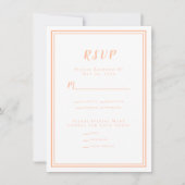Peach Bruiloft Moderne RSVP Menu Respons Behuizing (Voorkant)