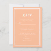 Peach Bruiloft Moderne RSVP Menu Respons Behuizing (Voorkant)
