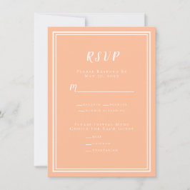 Peach Bruiloft Moderne RSVP Menu Respons Behuizing