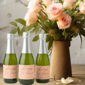 Peach bruiloft Proost op Love Custom Mini Sparkling Wijnetiket
