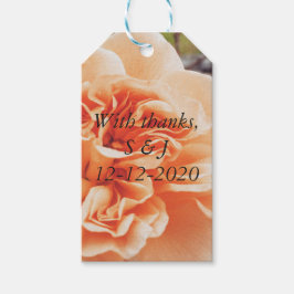 Peach bruiloft thema cadeau labels cadeaulabel
