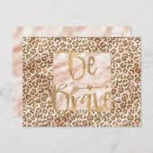  peach bruin-luipafdruk is moedig briefkaart (Voorkant / Achterkant)