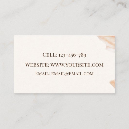 Peach Brush Stroke Modern Visitekaartje (Achterkant)
