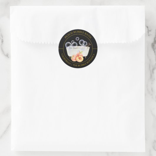Peach Bubble Bath-label Ronde Sticker (Tas)