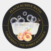 Peach Bubble Bath-label Ronde Sticker (Voorkant)
