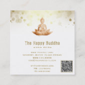 *~* Peach Buddha QR botanische Floral Lotus AP33 Vierkante Visitekaartje (Achterkant)