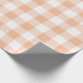 Peach Buffalo Check Patroon Cadeaupapier