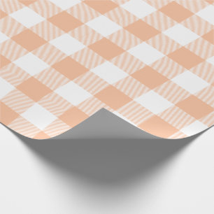 Peach Buffalo Check Patroon Cadeaupapier