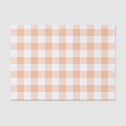 Peach Buffalo Check Patroon Tissuepapier (Voorkant)