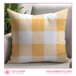 Peach Buffalo Check Plaid Kussen