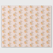 Peach & Bunny Rabbit Baby Shower Gift Cadeaupapier (Vlak)