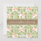 Peach Burlap Butterfly Bridal Shower Invitations Kaart (Achterkant)