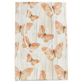 Peach Butterflies Birthday Medium Cadeauzakje (Voorkant)