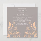 Peach Butterfly Floral Baby shower Invite Kaart (Voorkant)