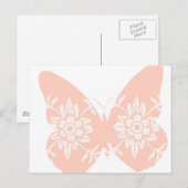 Peach Butterfly Floral Briefkaart (Voorkant / Achterkant)