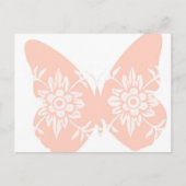 Peach Butterfly Floral Briefkaart (Voorkant)