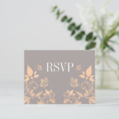 Peach Butterfly Floral RSVP Briefkaart (Staand voorkant)