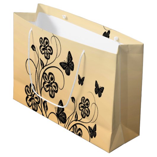 Peach Butterfly Garden Groot Cadeauzakje (Voorkant Gekanteld)